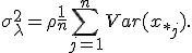  \sigma_{\lambda}^2 = \rho\frac{1}{n}\sum_{j=1}^n{Var(x_{*j})}.